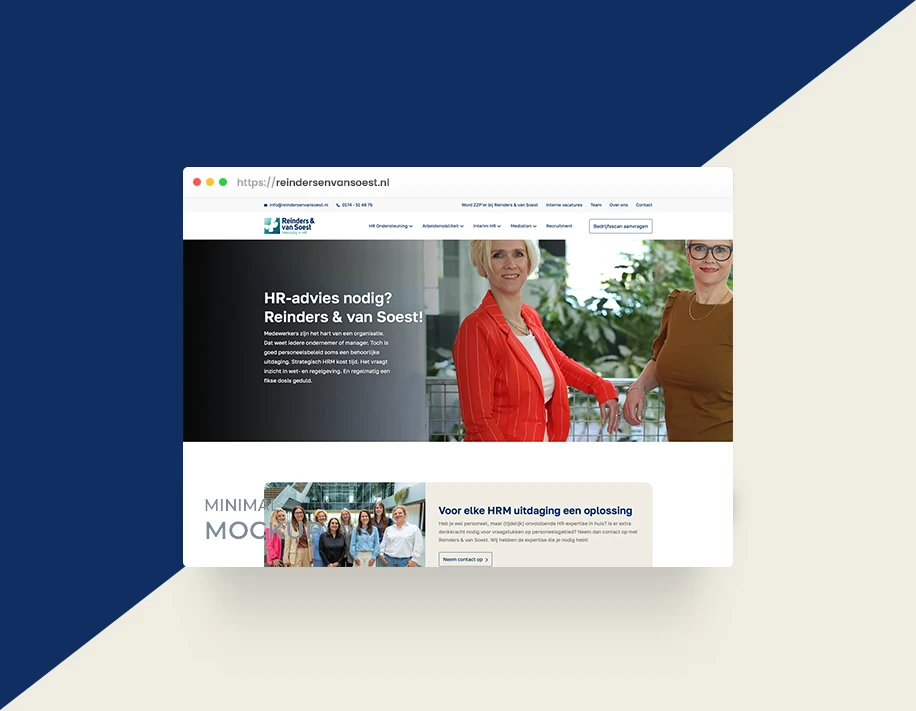 Nieuwe HR website voor Reinders & Van Soest